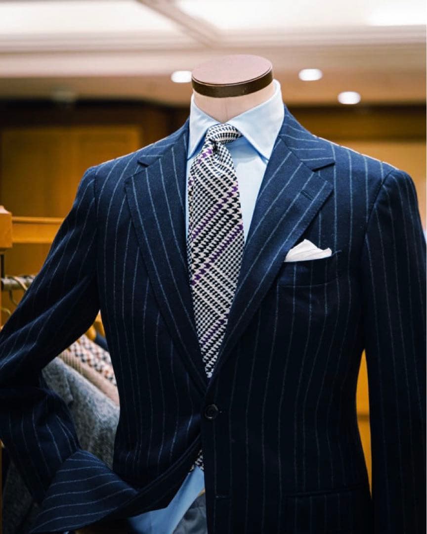 BEAMS F / Zegna チョーク ストライプ スーツ