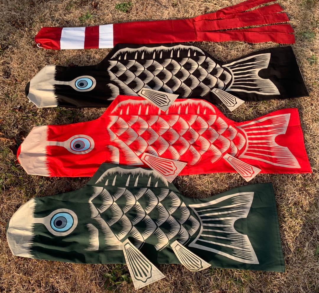 りょーこら　歌川広重「名所江戸百景 水道橋駿河台」手染め鯉のぼり　緑セット