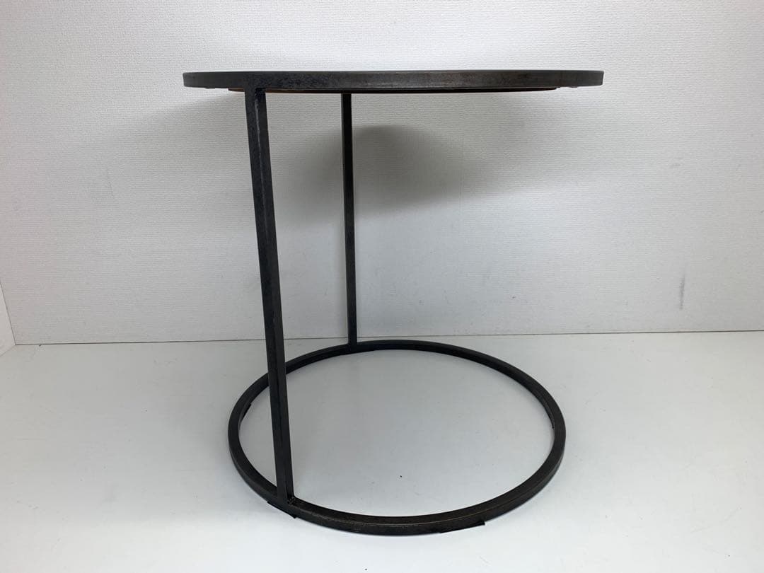 関家具 エルマ ラウンドサイドテーブル50 真鍮板 Φ50cm