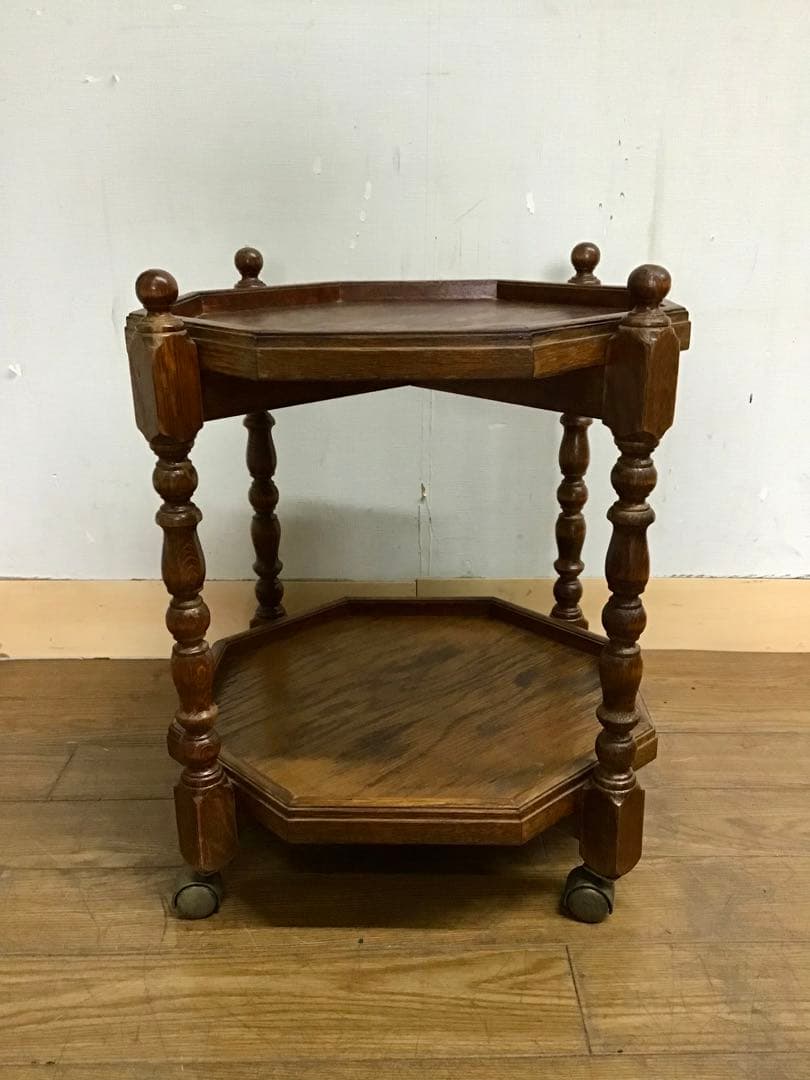 管301☆三越家具☆ブルージュ☆アンティーク☆八角ワゴン