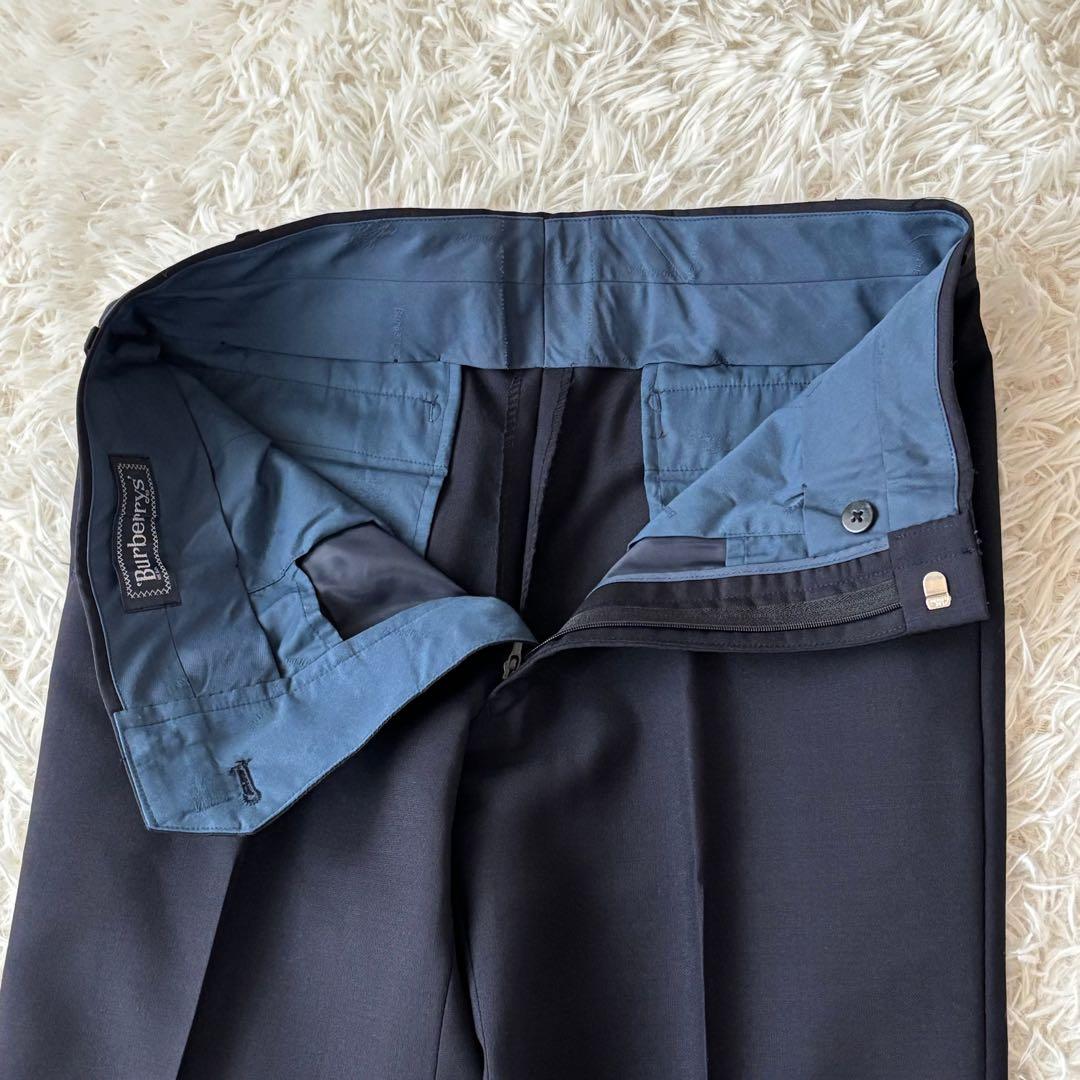 美品✨バーバリー 金ボタン 紺ブレ モヘア ダブルブレスト スーツ ネイビー M