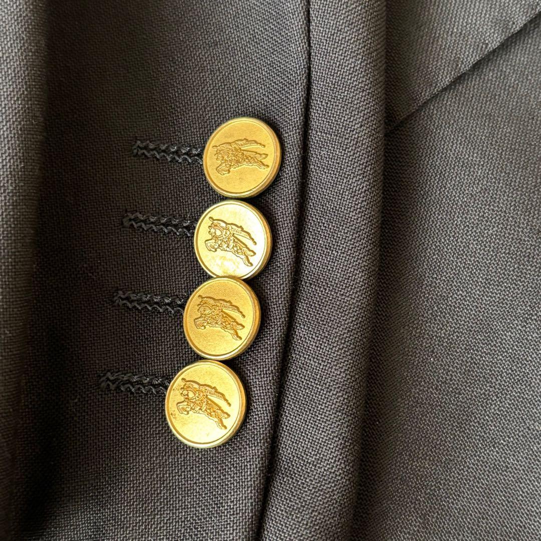 美品✨バーバリー 金ボタン 紺ブレ モヘア ダブルブレスト スーツ ネイビー M