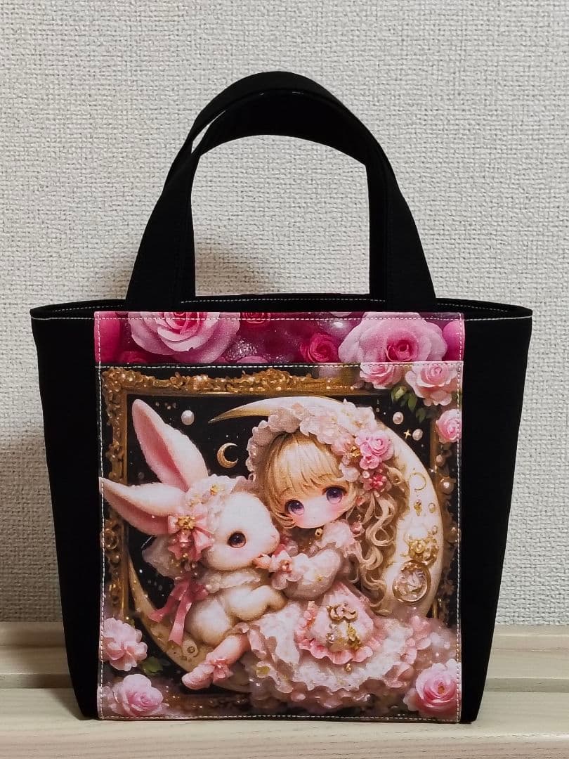 【受注制作】両面ミニトート（内側あり）3点、 両面巾着袋 （裏地あり）1点