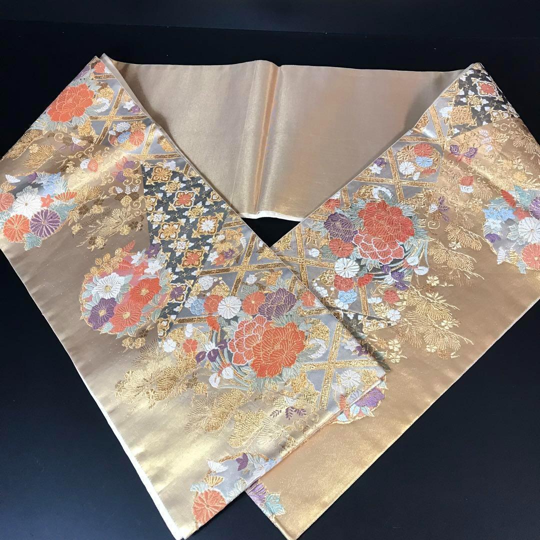 FF-193 袋帯 金錦 結粋 逸品 正絹 六通 金箔 金糸 高級