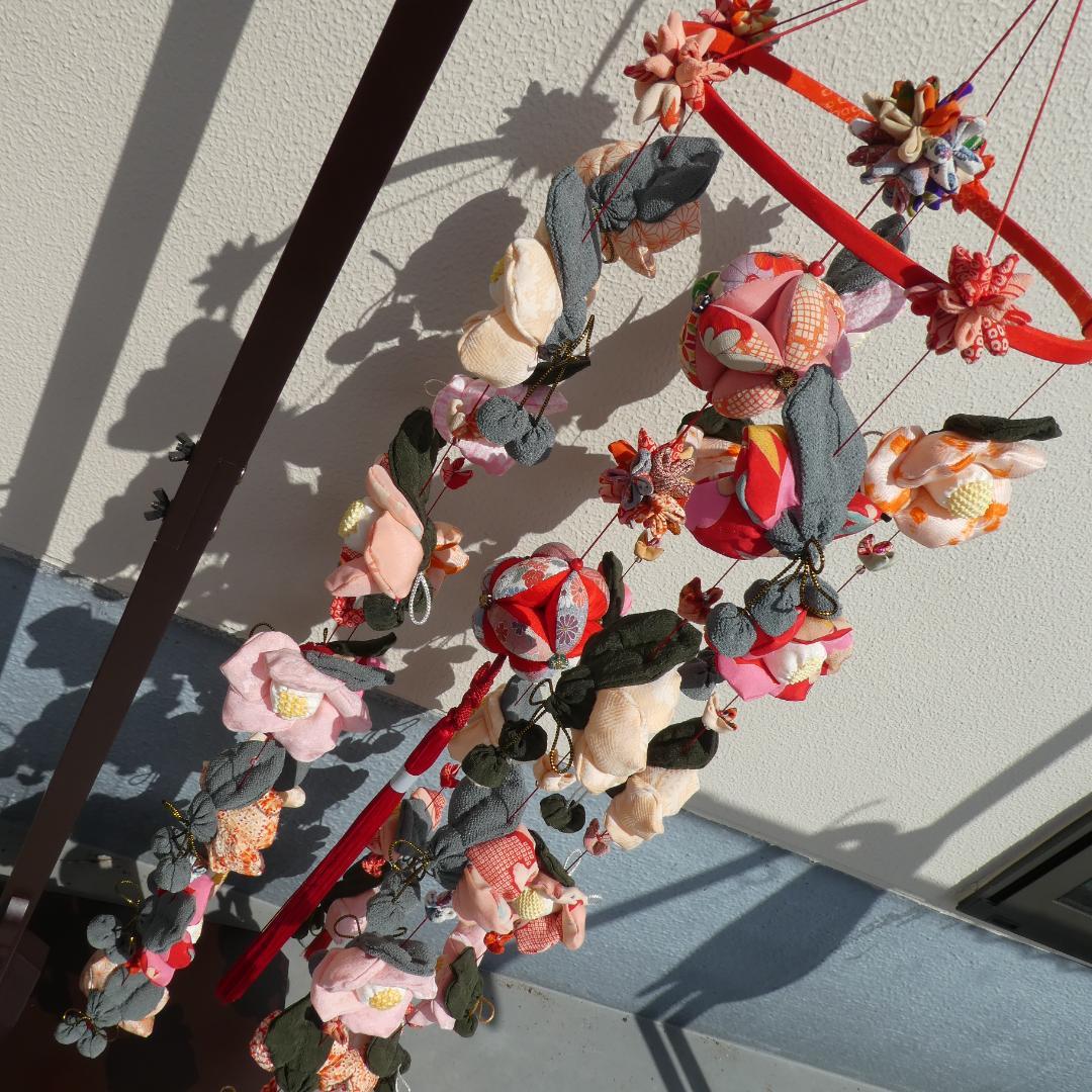 古布　正絹　吊るし雛　錦紗縮緬　疋田模様　麻の葉　くくり花　さげもん　鬼しぼ