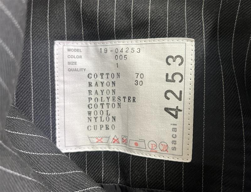 Sacai×Dr. Woo ドッキングブルゾン 19-04253　サカイ