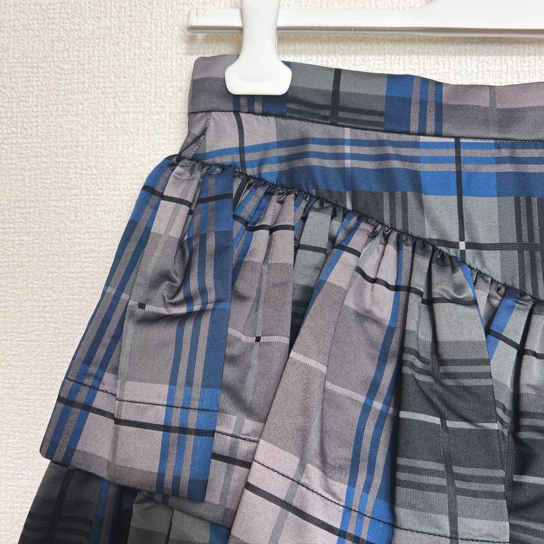 ヴィヴィアンウエストウッド　変形チェック　ミニスカート　ティアード　フリル