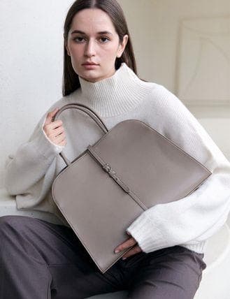 MONOROW 正規品◆LARGEトートバッグ／ETOUPE（グレージュ）