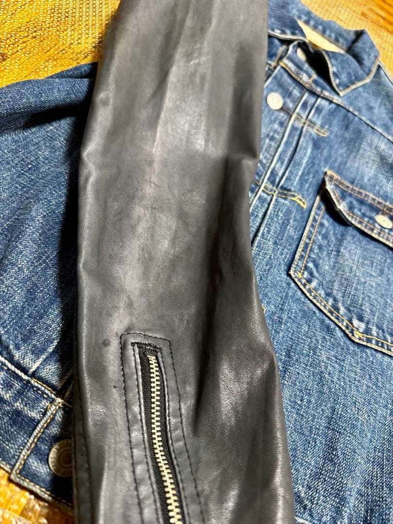 T*M様 REMI RELIEF ファースト針刺し袖レザーデニムジャケット《 S