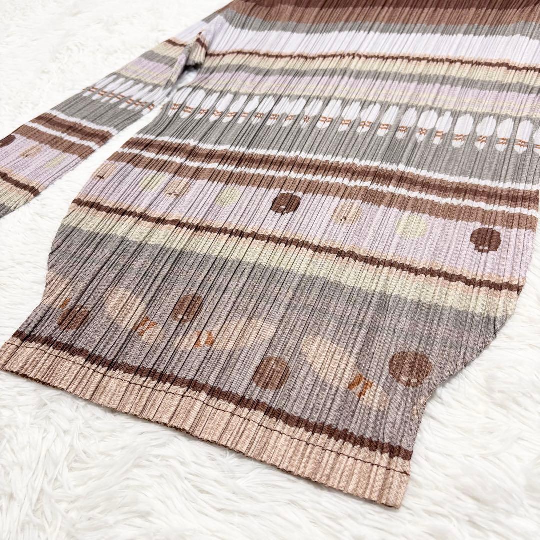 美品　プリーツプリーズ　希少　ボーリング　長袖　ハイネック　変形　サイズ3