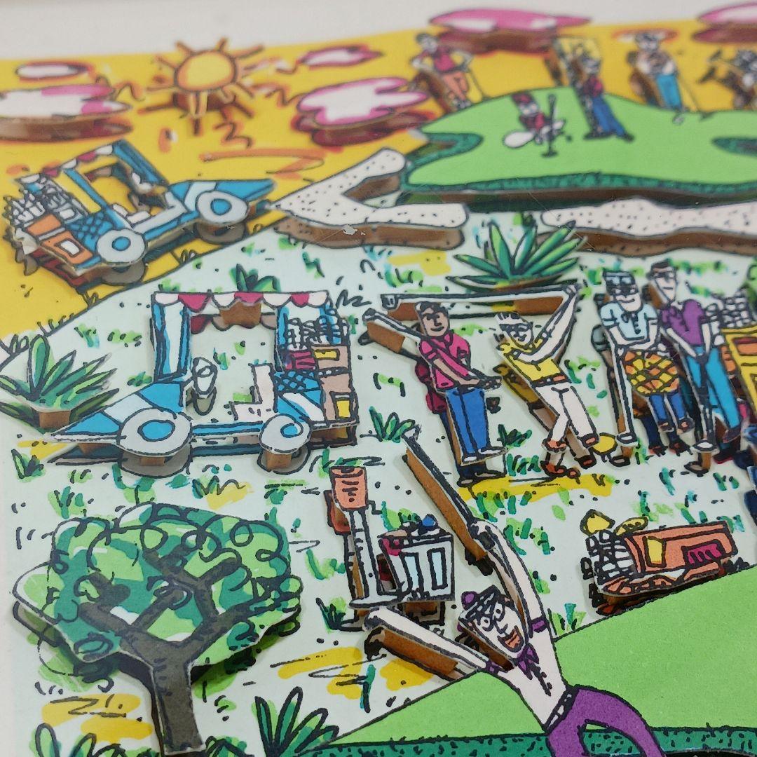 専用Y2279 ジェームス・リジィ 3D シルクスクリーン ゴルフ 額装