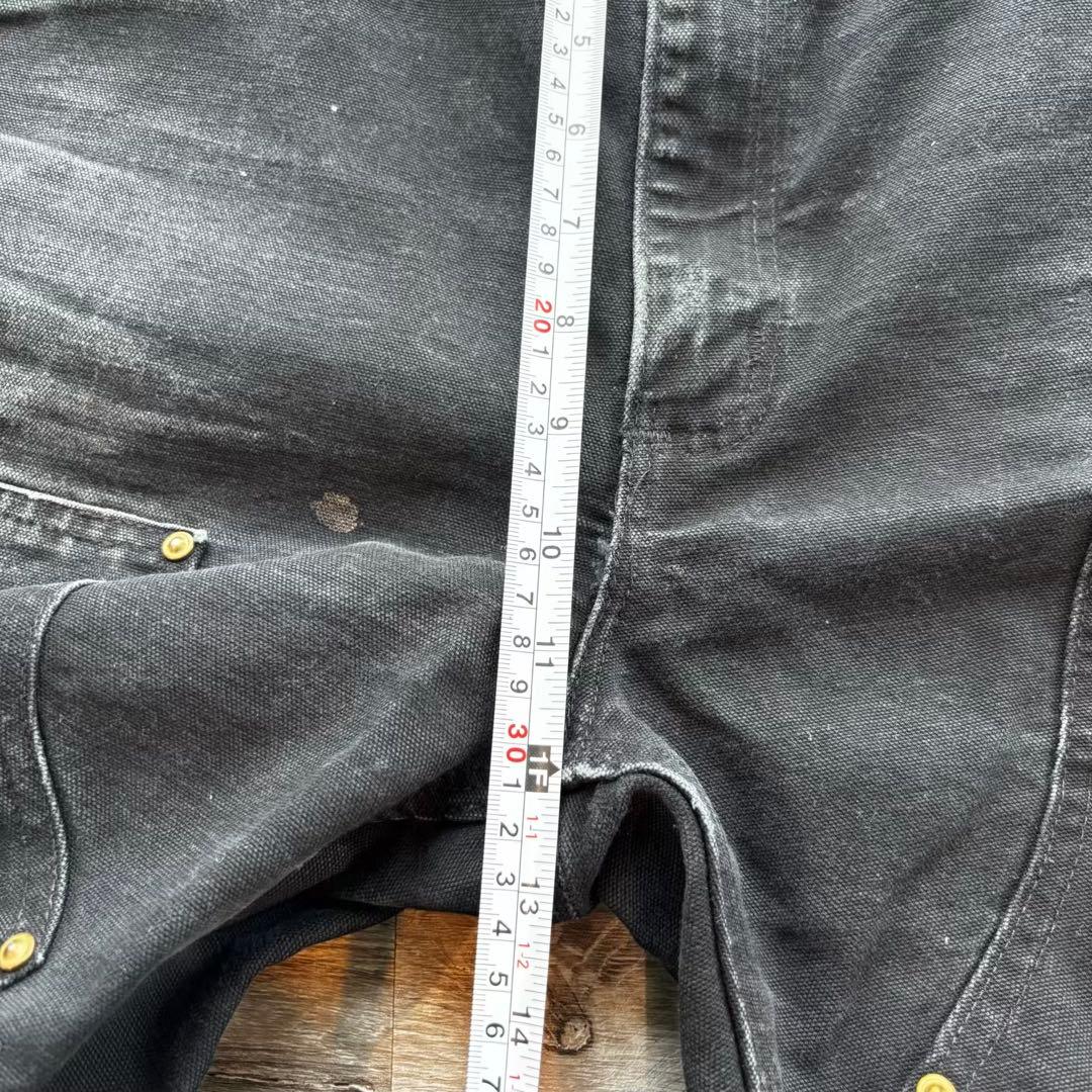 【USA製】カーハートダブルニー B01ブラック W34 墨黒フェード #624