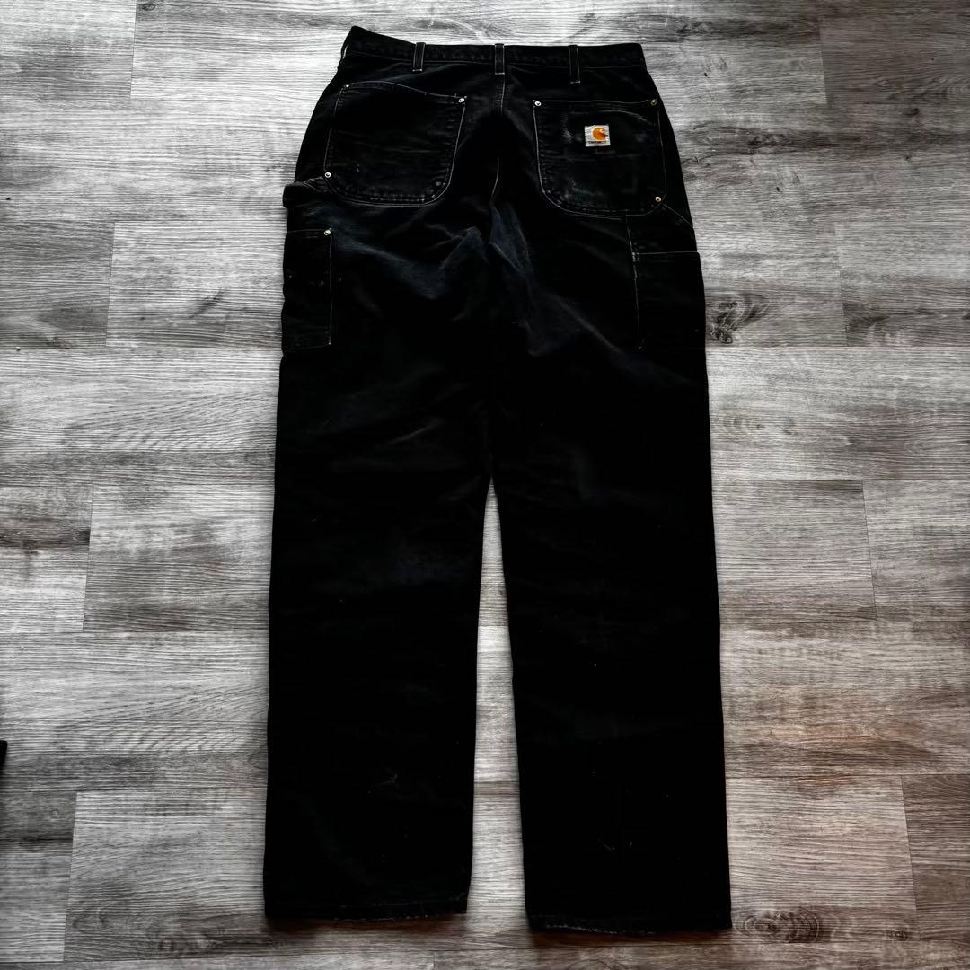 【USA製】カーハートダブルニー B01ブラック W34 墨黒フェード #624