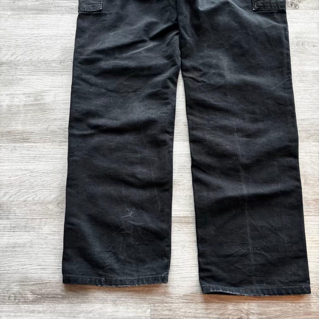 【USA製】カーハートダブルニー B01ブラック W34 墨黒フェード #624