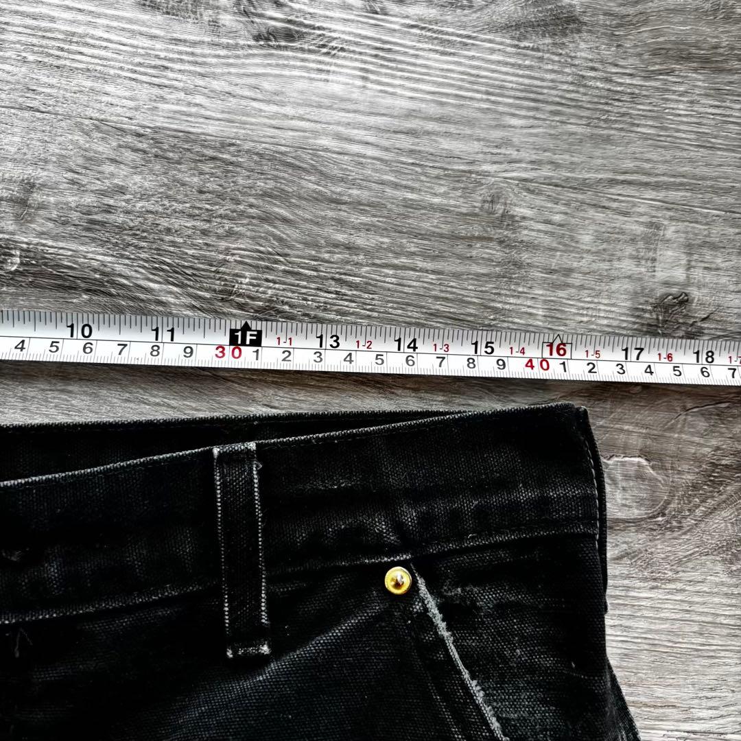 【USA製】カーハートダブルニー B01ブラック W34 墨黒フェード #624