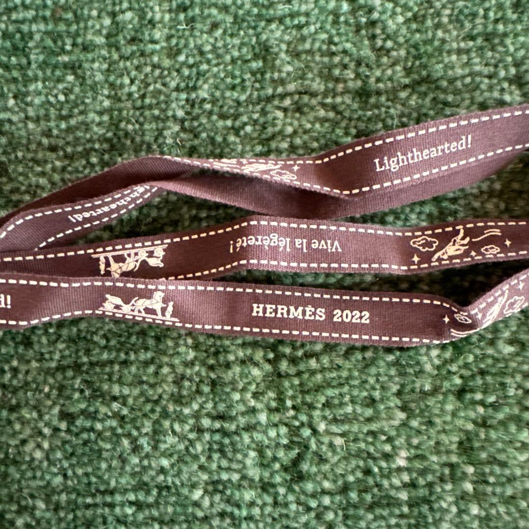 新品未使用 エルメス HERMES ハンカチ 2枚セット グレーピンク紙袋リボン