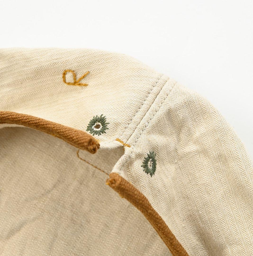 45R☆リネンヘリンボンのベレー/ナチュラルベージュ♪