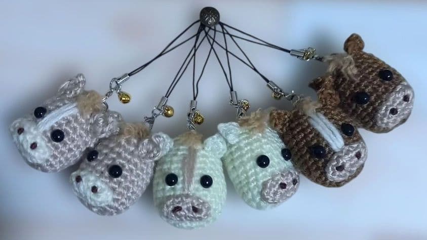 ピンクはーと⭐馬のあみぐるみ