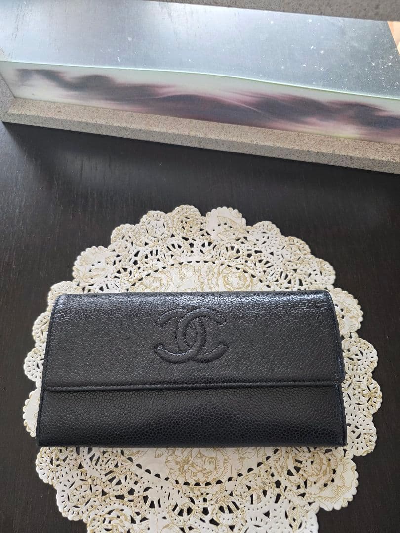 再値下げ❗CHANEL ブラックレザー 長財布