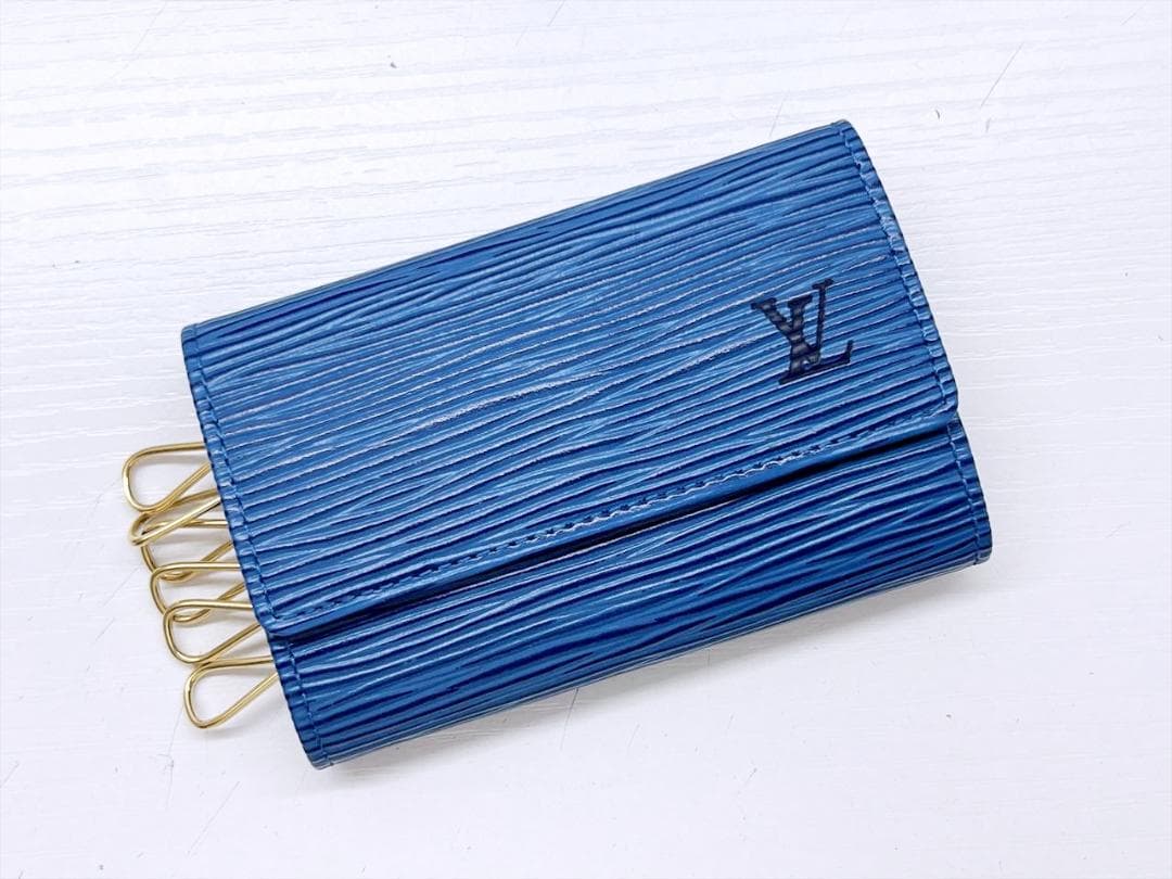 美品　ルイヴィトン　エピ　ミュルティクレ6　キーケース トレドブルー