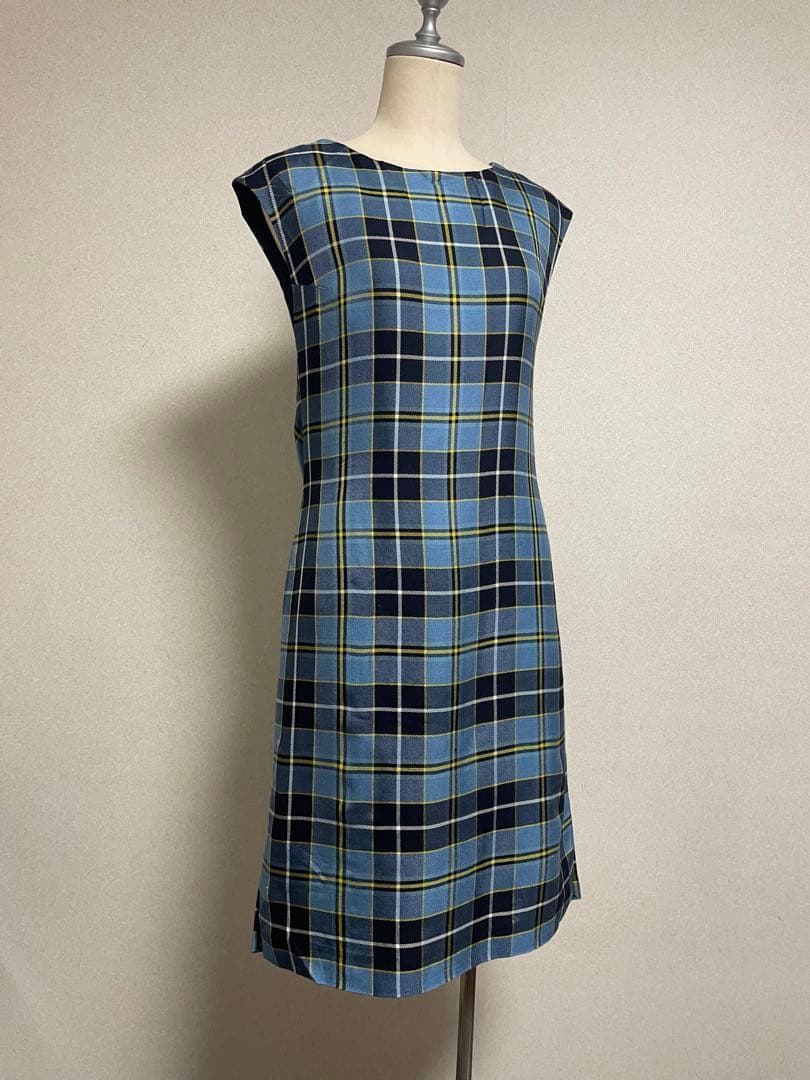 ミナペルホネン　シルクタータンチェックワンピース重ね着