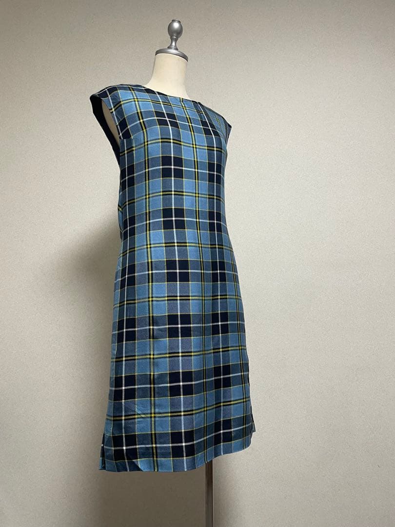 ミナペルホネン　シルクタータンチェックワンピース重ね着