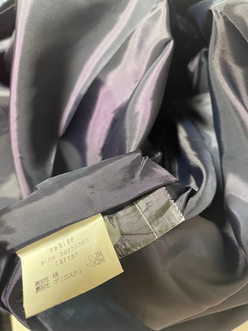 ミナペルホネン　シルクタータンチェックワンピース重ね着