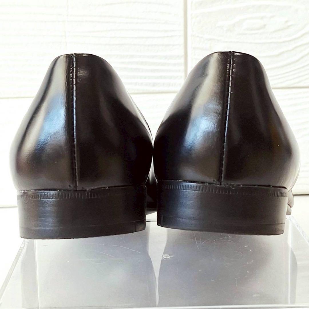 B2080【美品】ハルタ spock レザーローファー 25.5 EE 黒