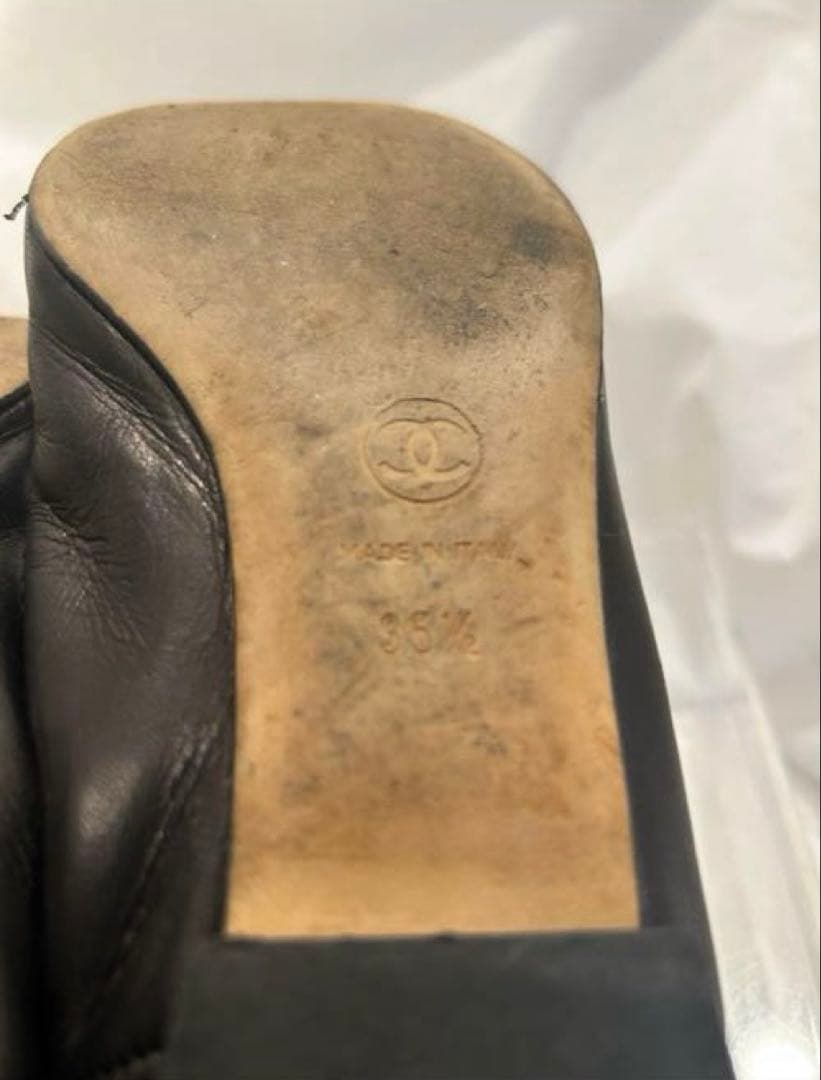 【美品】CHANEL シャネル ブラック フラットシューズ ブラックココマーク