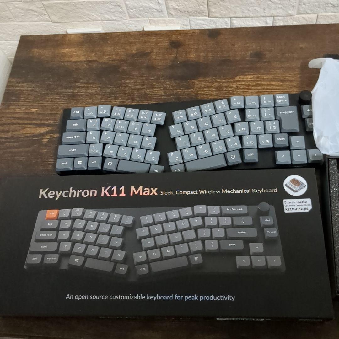 極美品 Keychron K11 Max 65% RGB ホットスワップ 茶軸