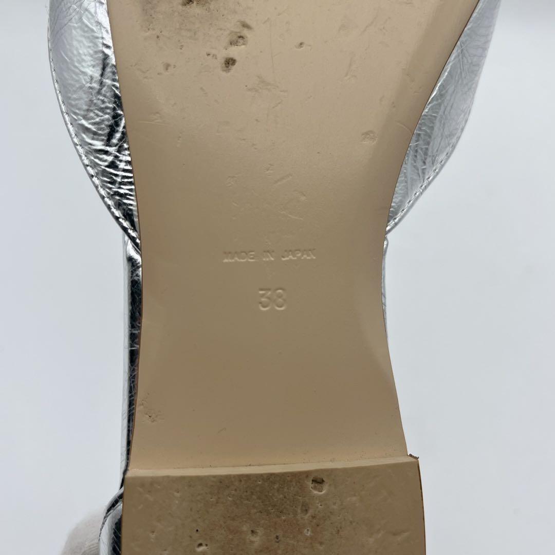 大人気❗️美品✨ピッピシック アンバー スクエアトゥ フラットシルバー 38 25