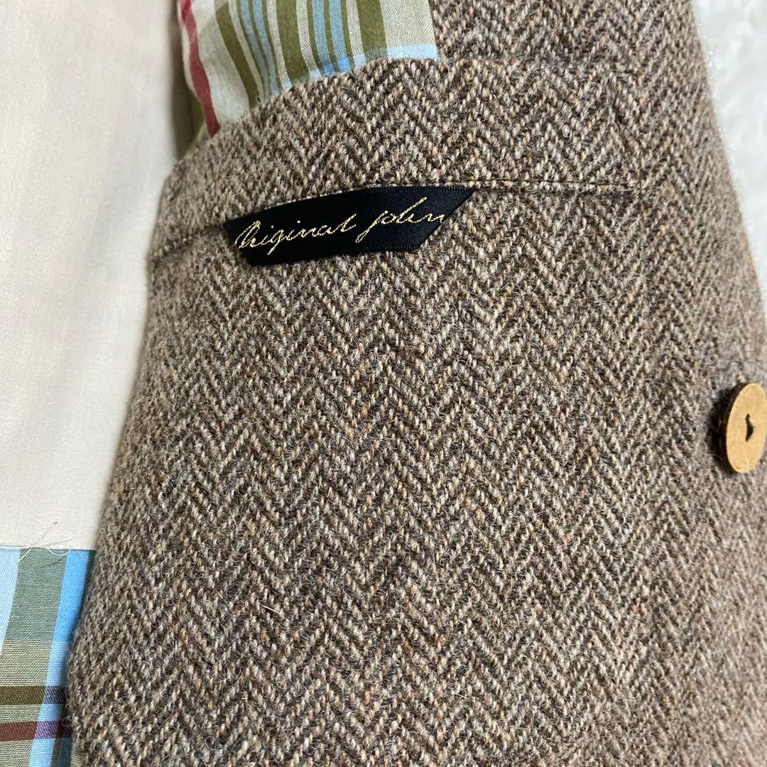 【美品】 original john ダブルテーラードジャケット ヘリンボーン