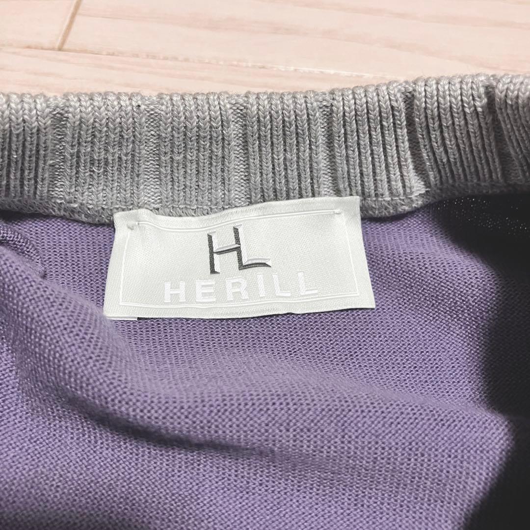 美品　HERILL へリル　スビンコットンスウェット　トレーナー　パープル　長袖