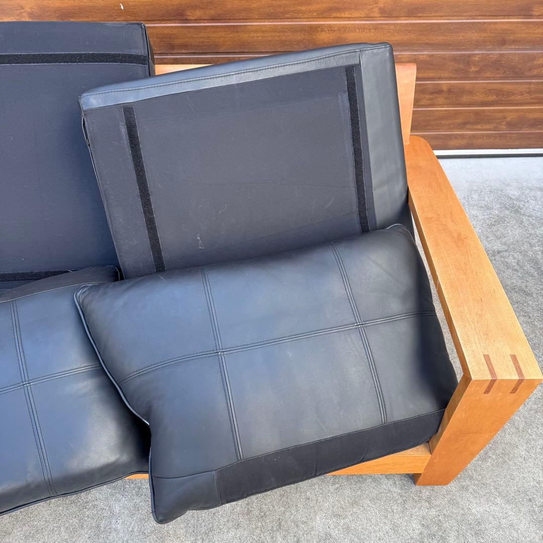 ACTUS BOSCO ソファ 黒レザー ウォールナット 購入価格28万