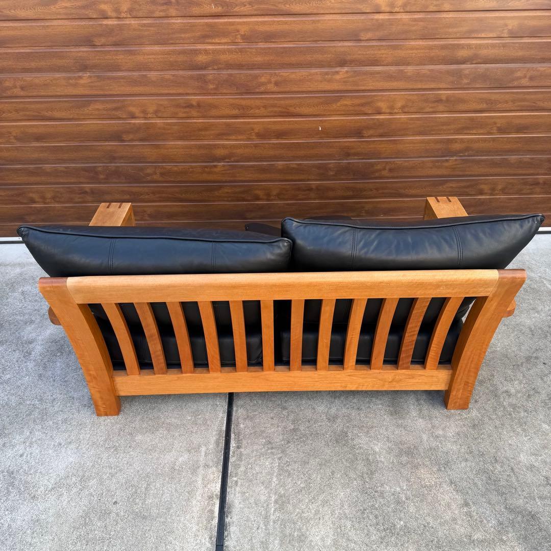 ACTUS BOSCO ソファ 黒レザー ウォールナット 購入価格28万