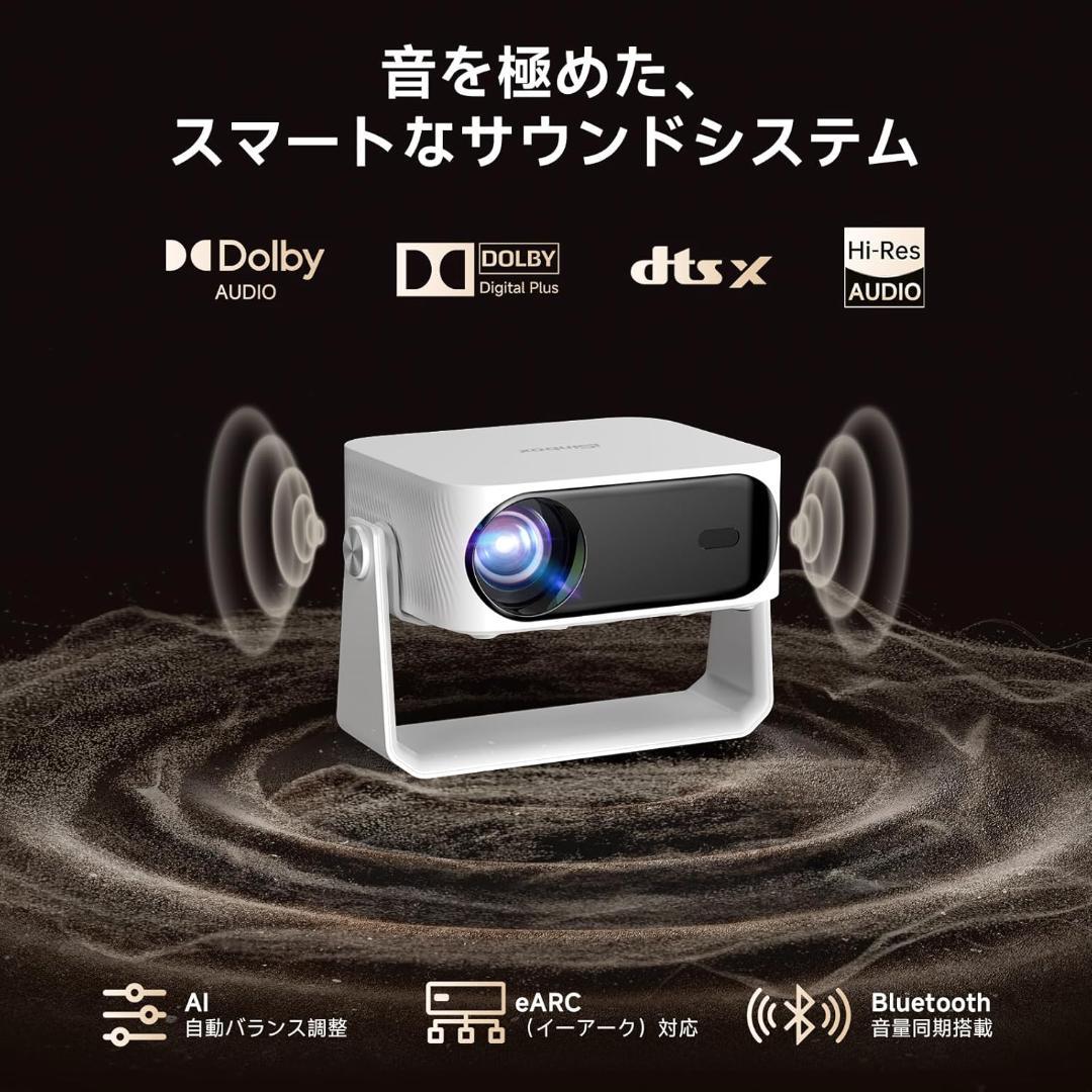 プロジェクター 家庭用 小型 天井投影 1080P 4K対応 オートフォーカス