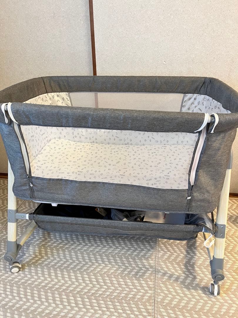 Oathvup ベビーベッド グレー