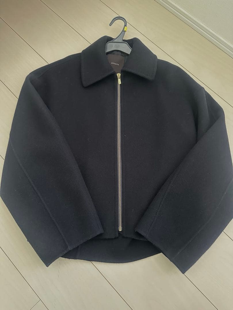 【完売】超美品 リバーウールショートコート NAVY アニュアンス　anuans