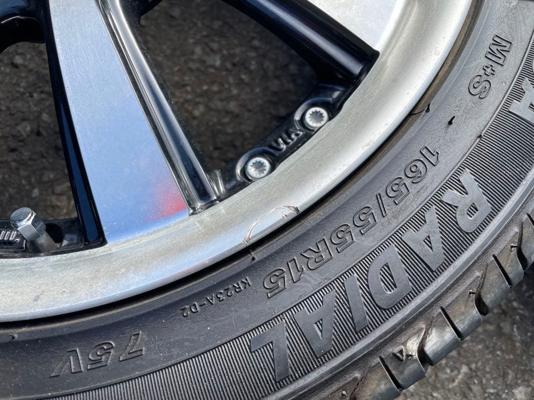 タント、N-BOXなどに！シュタイナーVS5 165/55R15バリ溝タイヤ付！