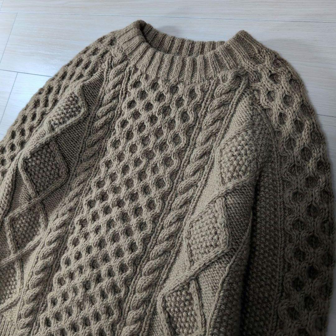 ヒマラヤンクライマーズ ハンドニット エルボーパッチ アラン編 肉厚