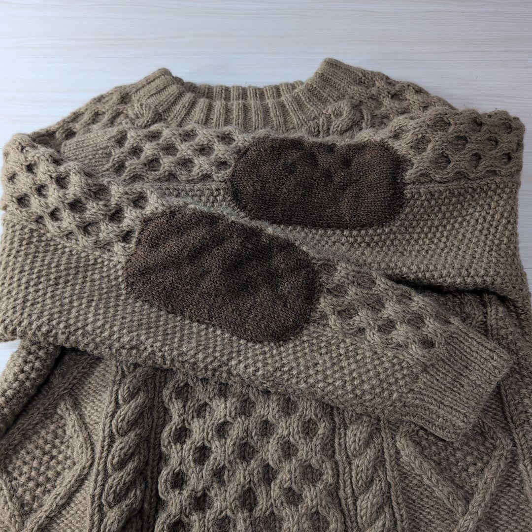 ヒマラヤンクライマーズ ハンドニット エルボーパッチ アラン編 肉厚