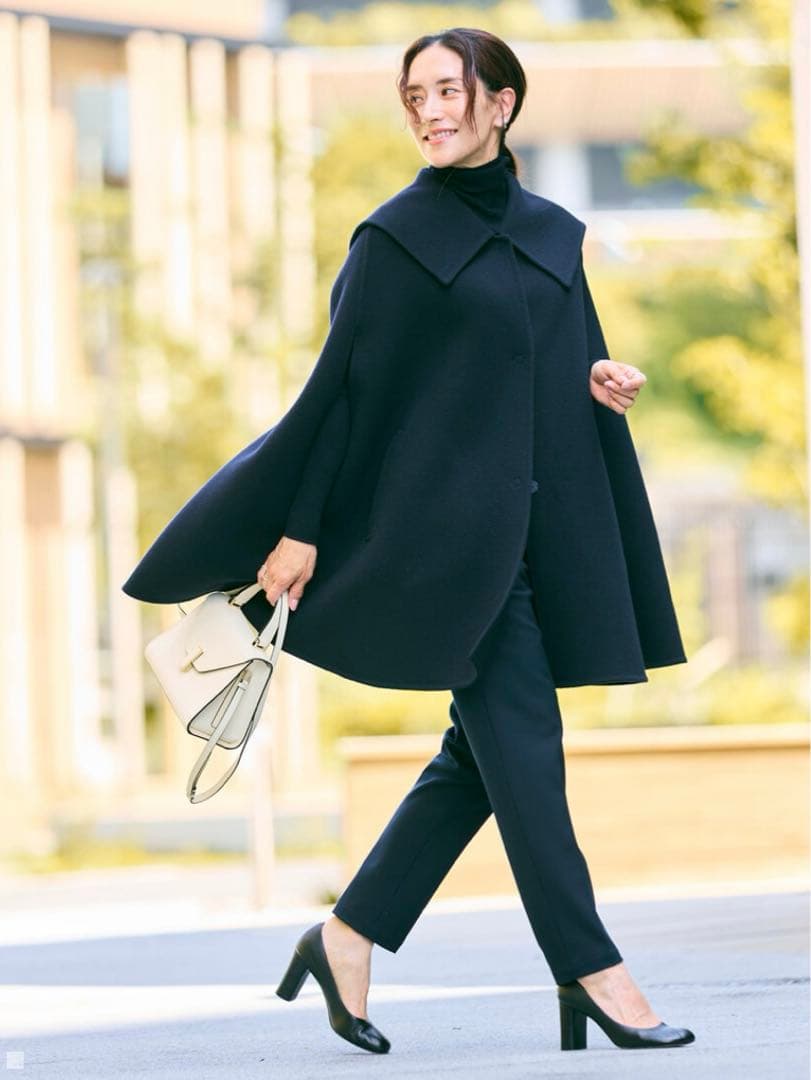 セーラーカラーダブルフェイスケープコート　#newans 新品✨