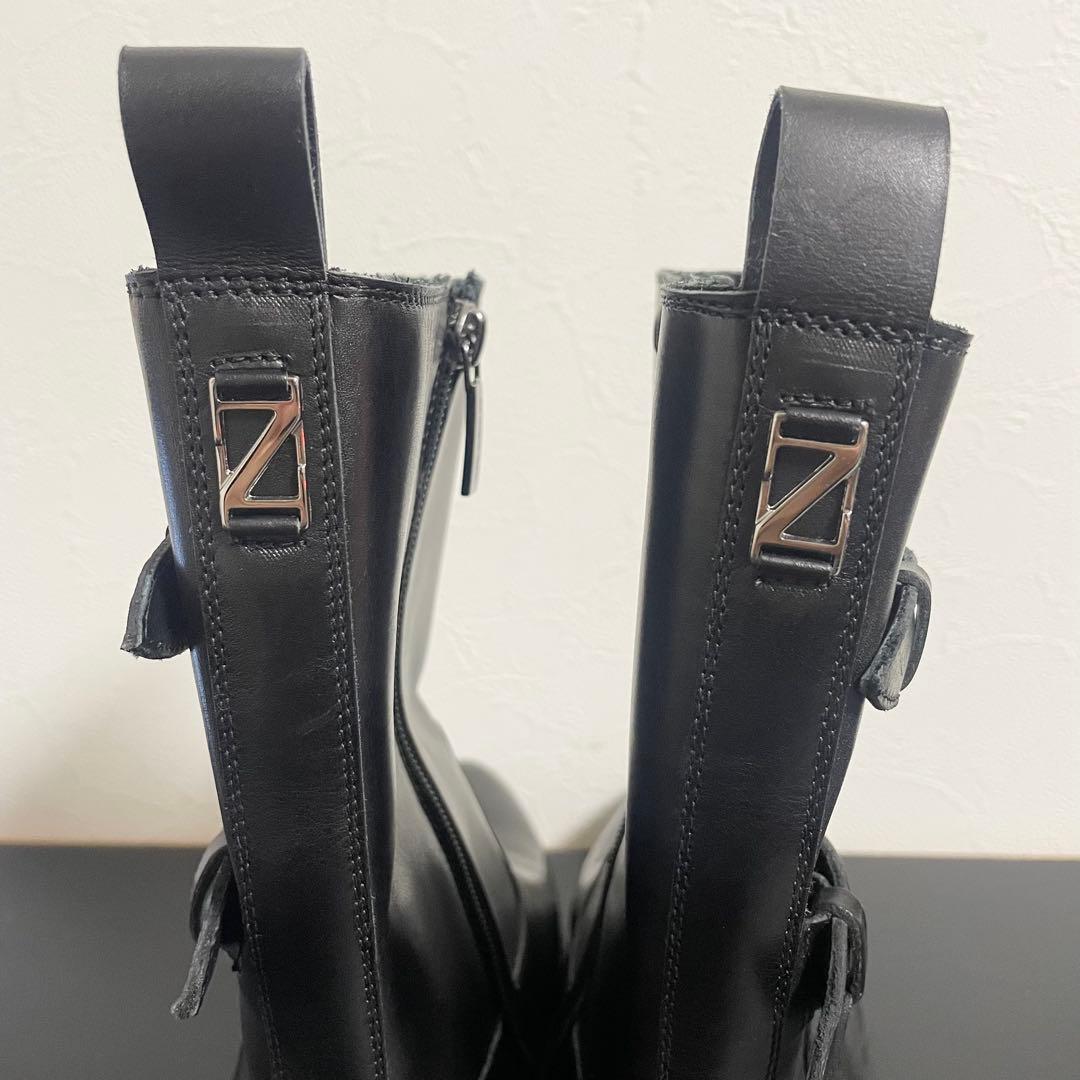 Ermenegildo Zegna (ゼニア)レザーブーツ 25.5cm 黒色