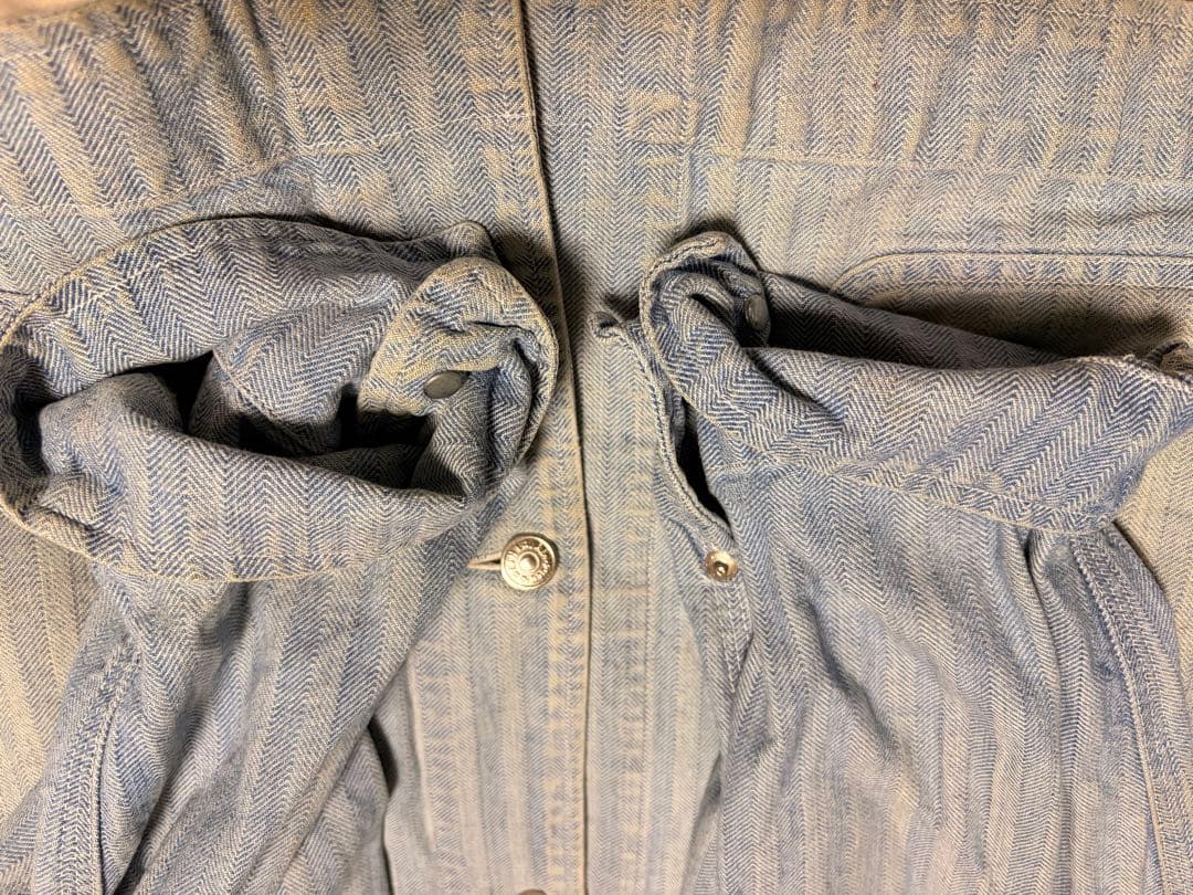 80s ラルフローレン ヘリンボーンデニムカバーオール USA製　Vintage