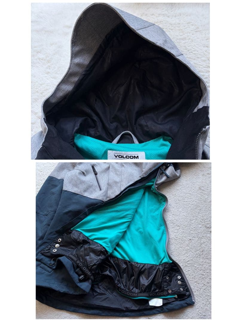 【美品】VOLCOM スノボ・スキーウェア セットアップ ハーフジップ 刺繍 M