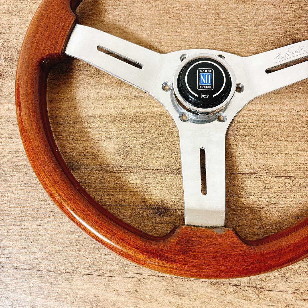 正規品　当時物　NARDI ナルディ　ウッドハンドル　ウッドステアリング
