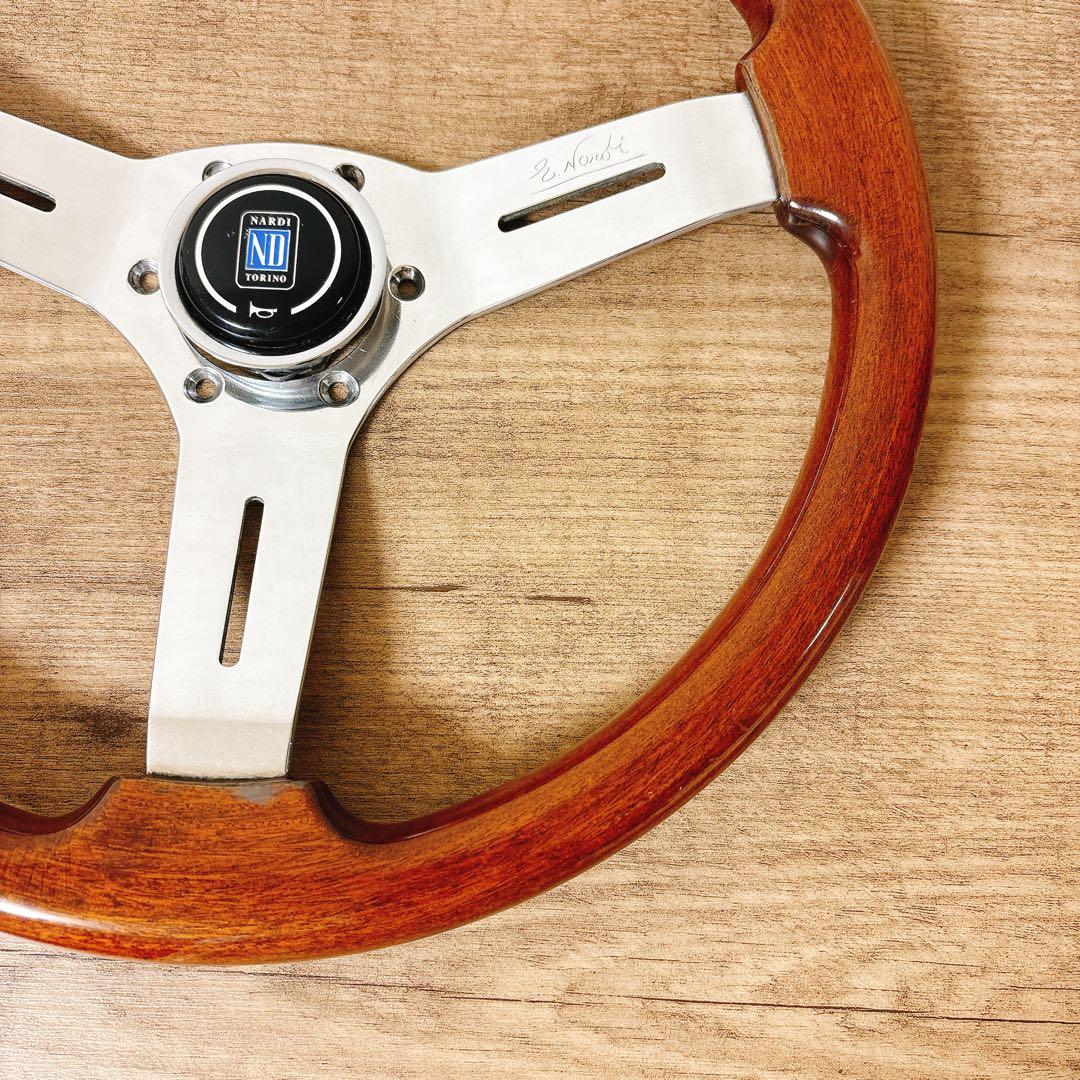 正規品　当時物　NARDI ナルディ　ウッドハンドル　ウッドステアリング