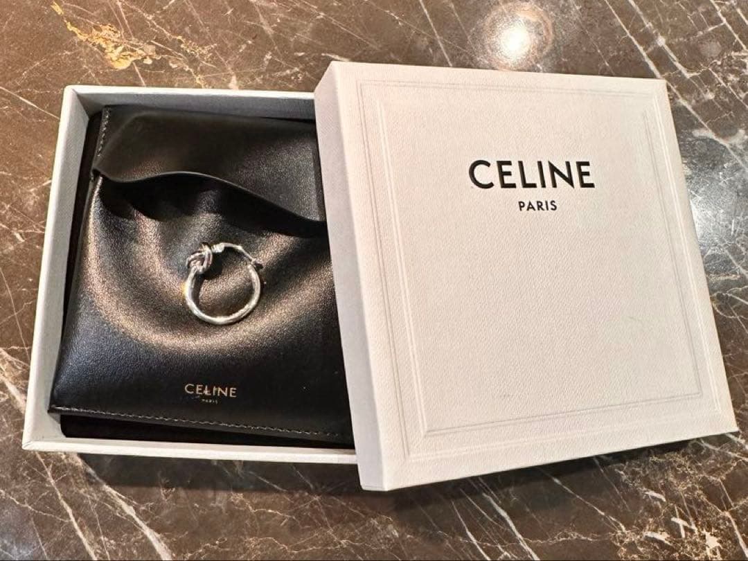※RS※CELINE ノット スモールフープピアス　シルバー※片耳