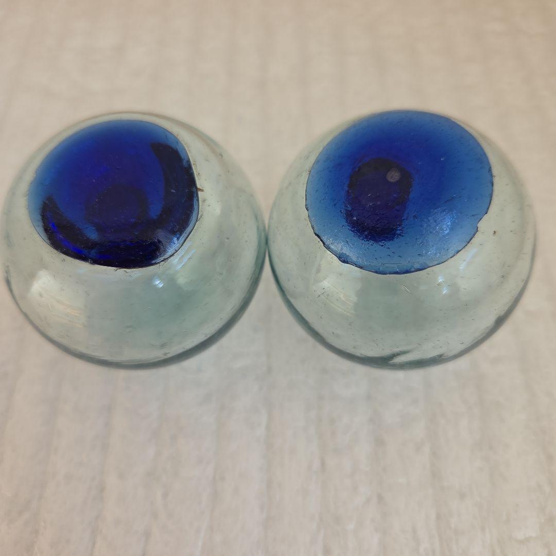 ガラス浮き玉 ガラス玉 小たま２ 青ボタン