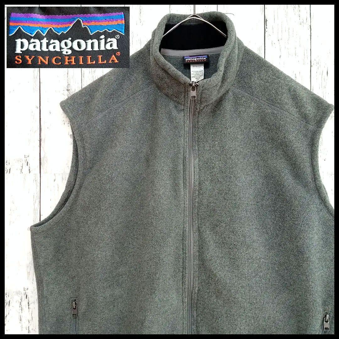 パタゴニア★シンチラベスト XL相当 フリースベスト デッドストック グレー